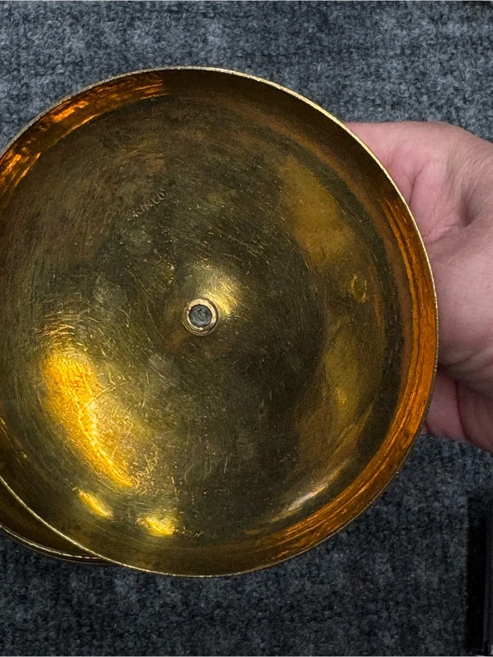 Vintage Ornate Brass Decorative Trinket  Box with Embossed Lid